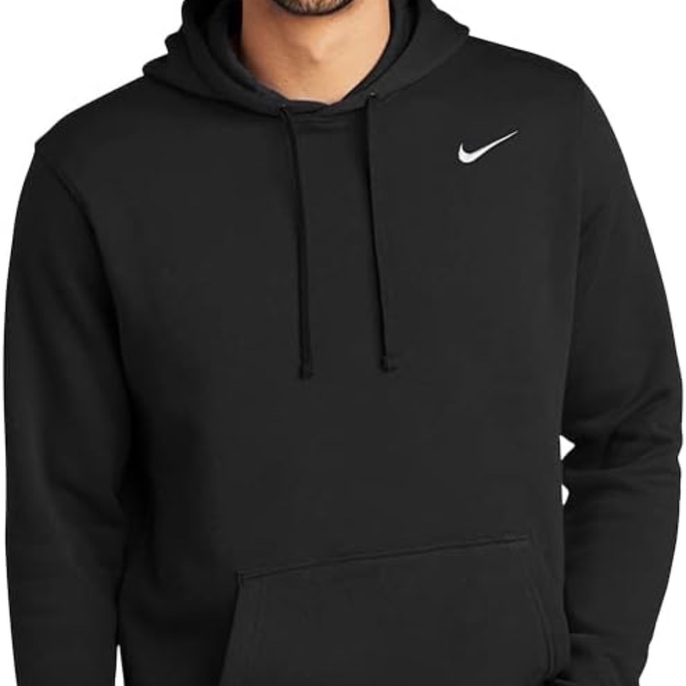 Nike Men's Hoodie Sweatershirt Pullover Club Cotton- Black